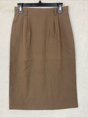 High-Waist Brown Pencil Skirt for Women Vtg 80’s USA Union Tag 12